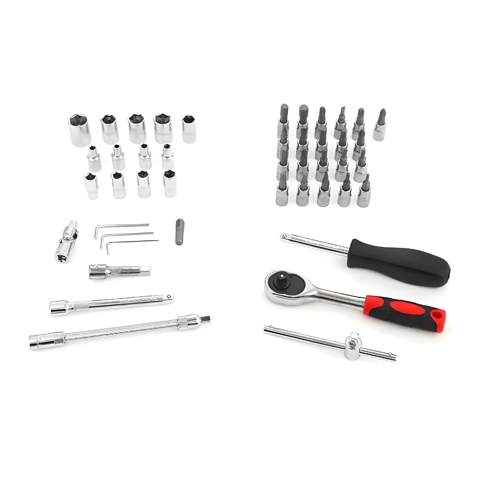 Kit de Ferramentas 46 Peças com Catraca Reversível e Maleta