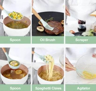 Kit de utensílios para Cozinha de Silicone