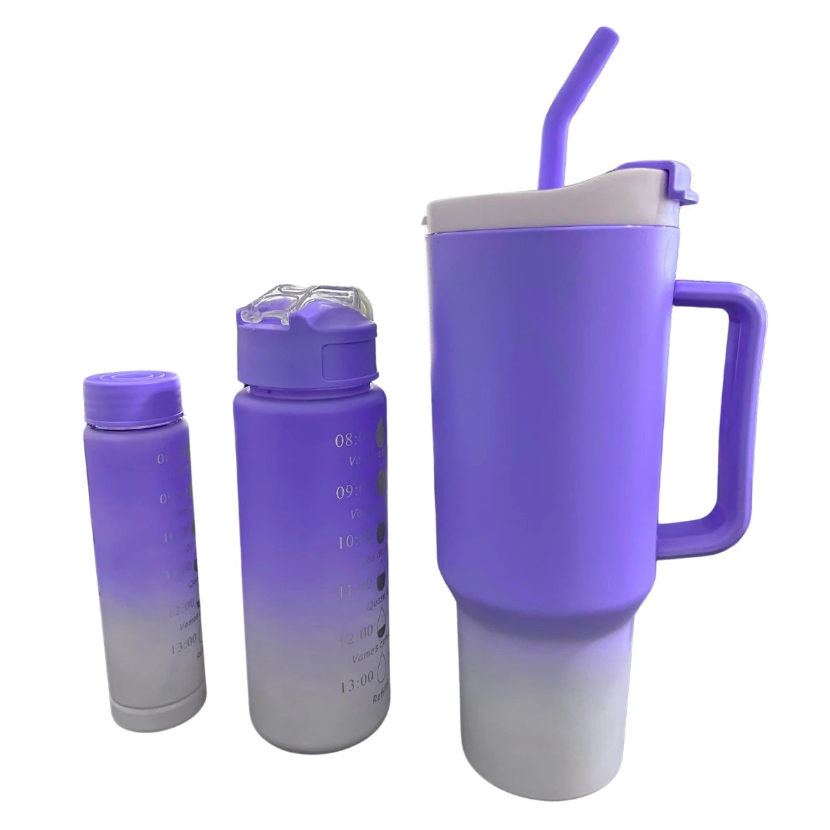 Kit 3 Garrafas com Copo Para Carro