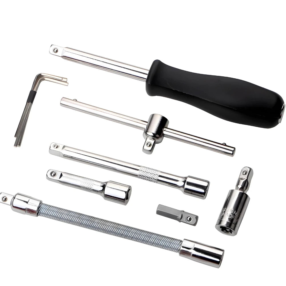 Kit de Ferramentas 46 Peças com Catraca Reversível e Maleta