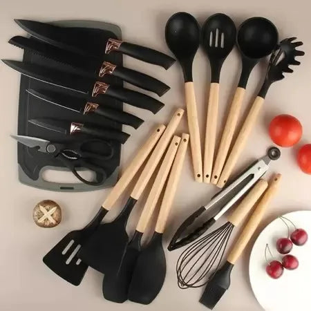 Jogo Utensílios de Cozinha Luxo 19 Peças