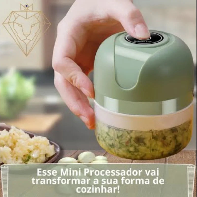 Mini Processador Elétrico de Alimentos Portátil com 3 lâminas