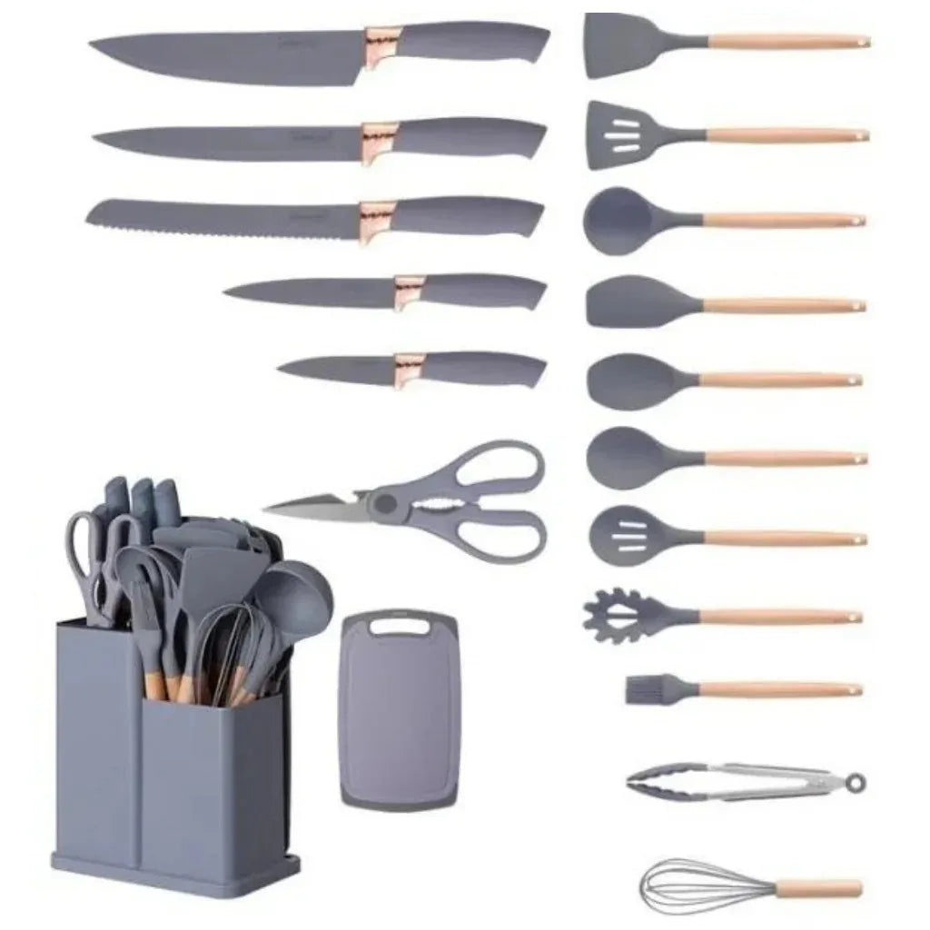 Jogo Utensílios de Cozinha Luxo 19 Peças