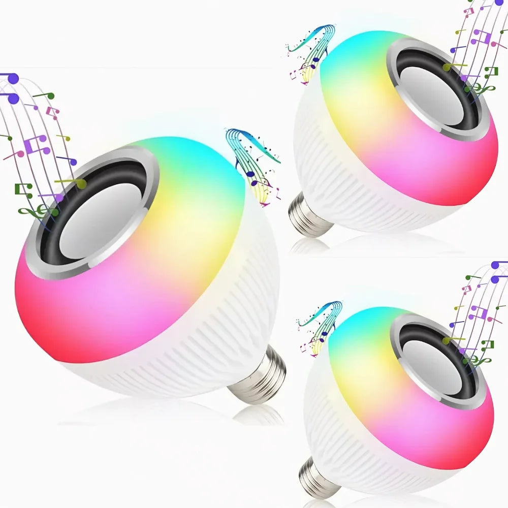 Lâmpada Musical Bluetooth RGB + Controle Remoto