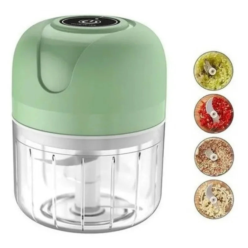 Mini Processador Elétrico de Alimentos Portátil com 3 lâminas