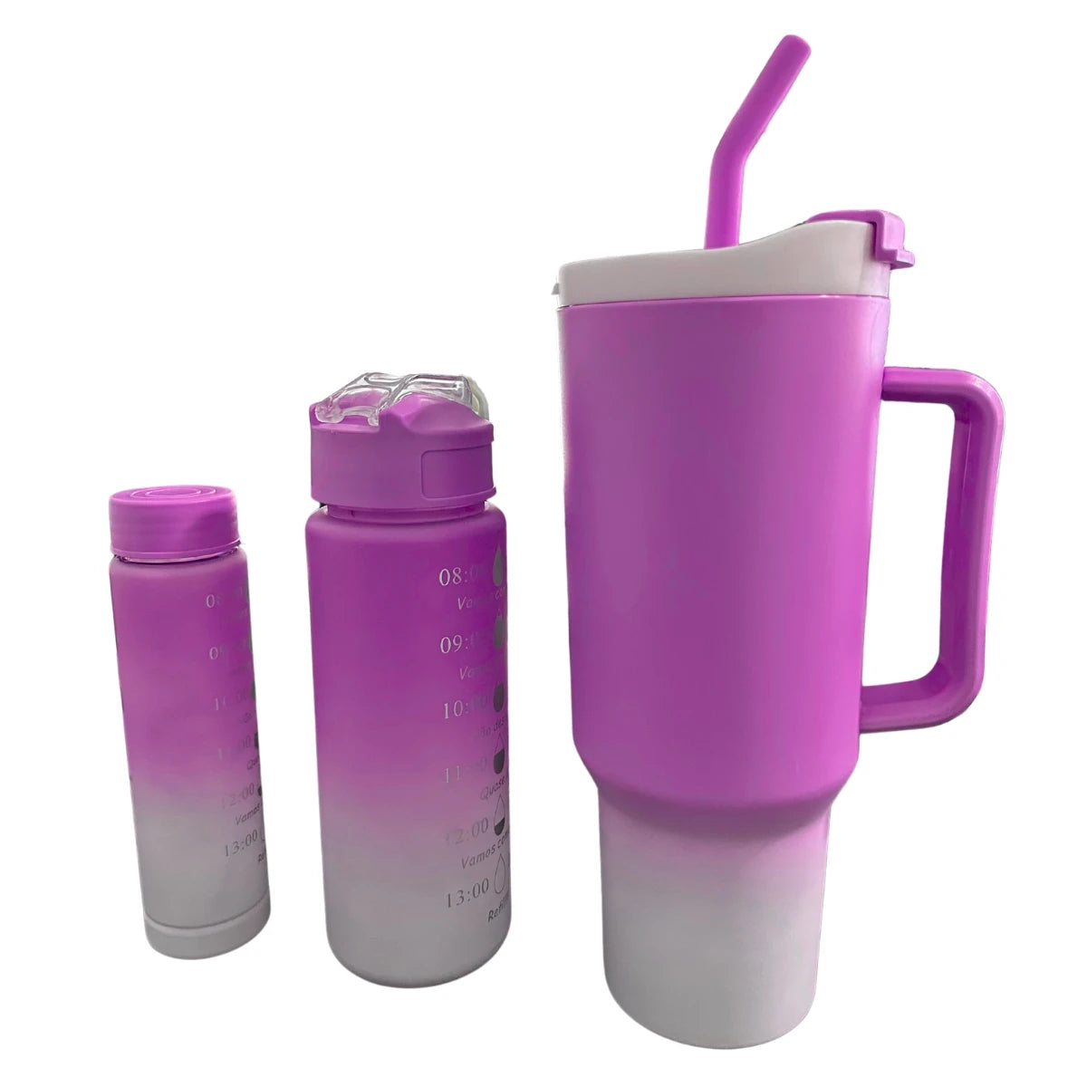 Kit 3 Garrafas com Copo Para Carro