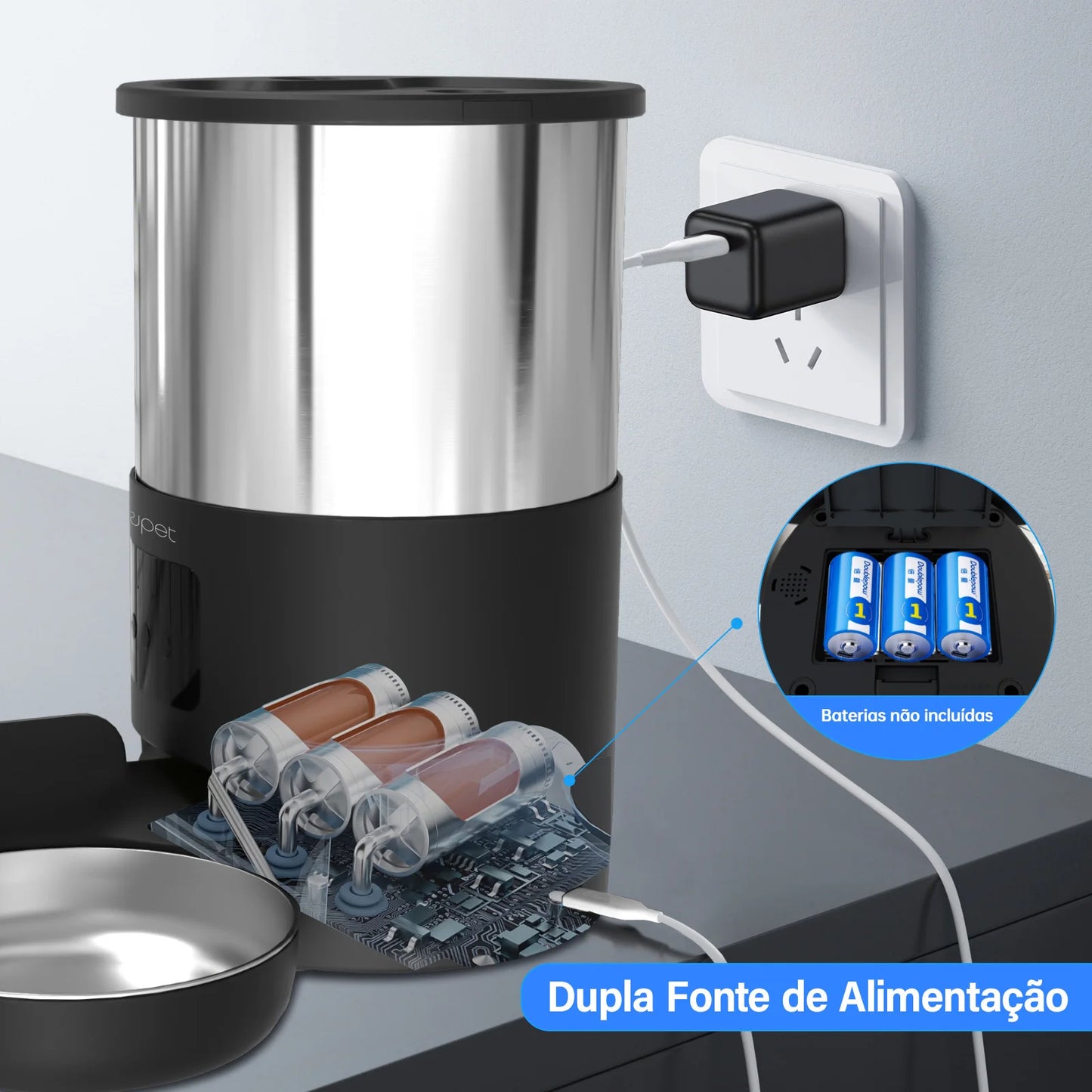 Alimentador Automático Inteligente 5L para Cães e Gatos