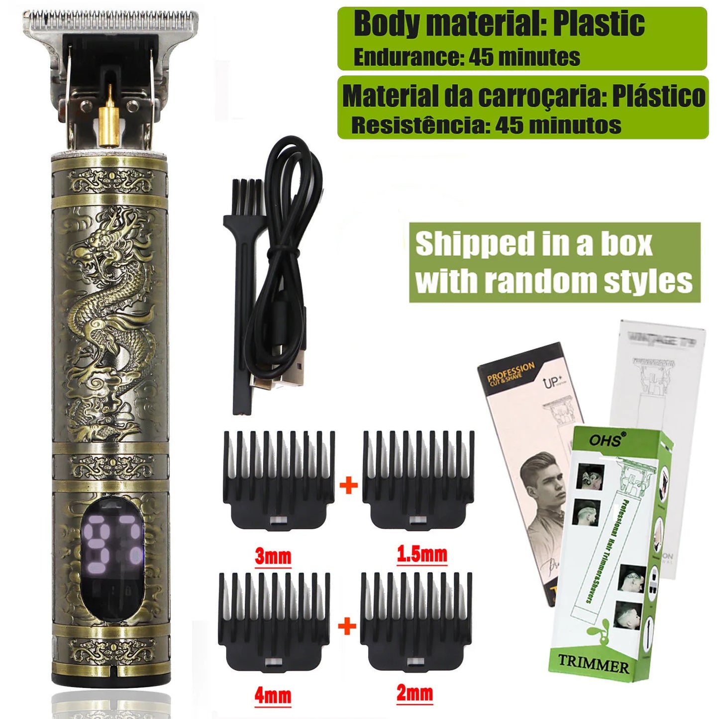 Máquina de Cortar Cabelo T9 – Aparador de Barba e Corpo | OHS