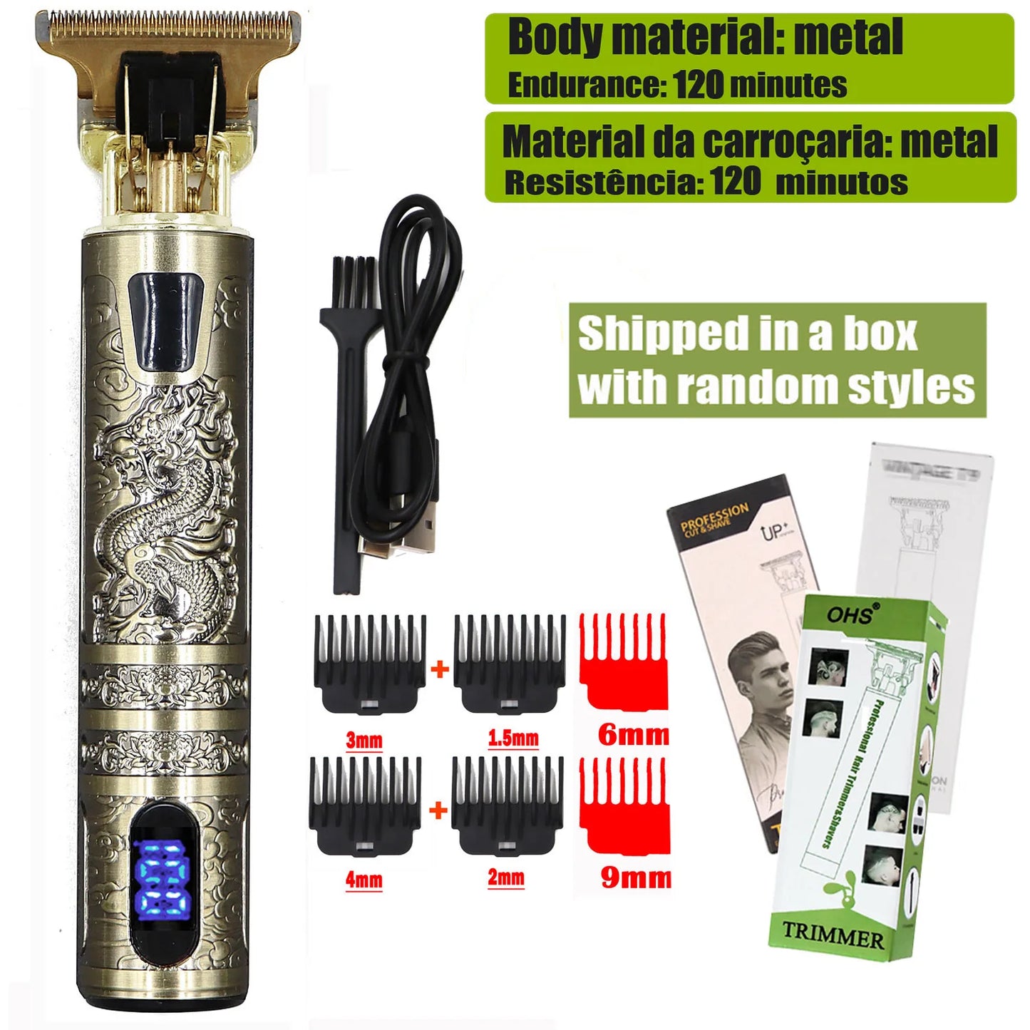 Máquina de Cortar Cabelo T9 – Aparador de Barba e Corpo | OHS