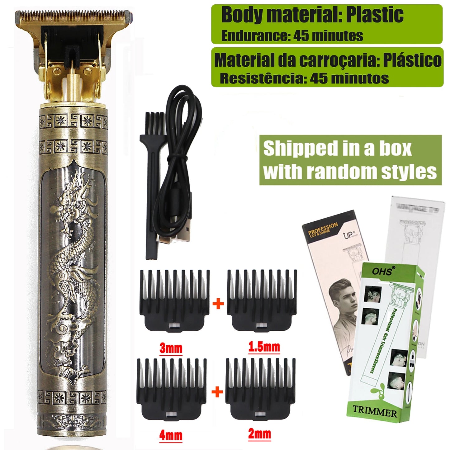 Máquina de Cortar Cabelo T9 – Aparador de Barba e Corpo | OHS