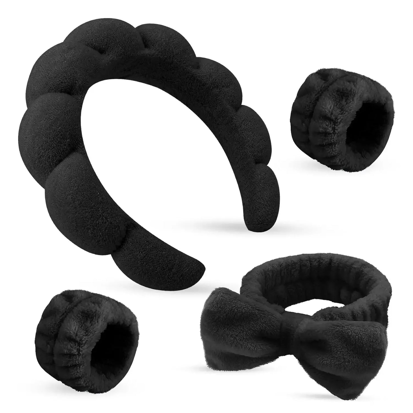 Conjunto de 4 Faixas de Cabelo Absorventes para Mulheres
