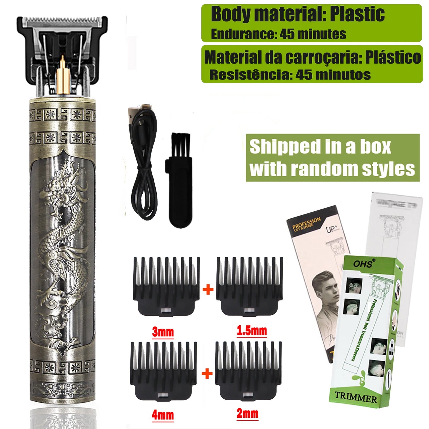 Máquina de Cortar Cabelo T9 – Aparador de Barba e Corpo | OHS