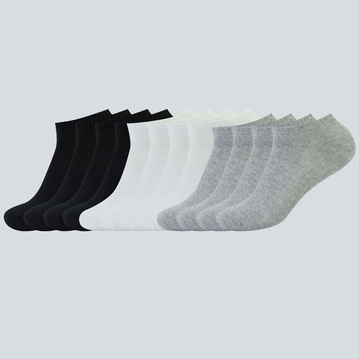 Kit 12 Pares de Meias Masculinas Cano Baixo – Conforto e Estilo para Todos os Dias