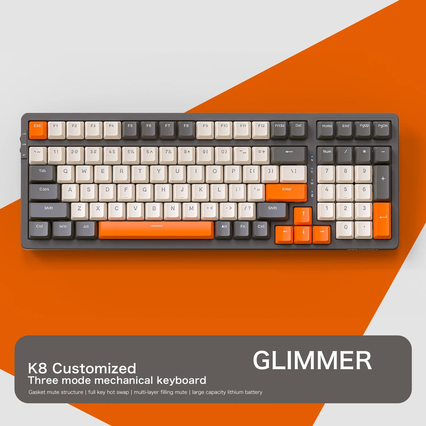 Teclado Mecânico Sem Fio K8