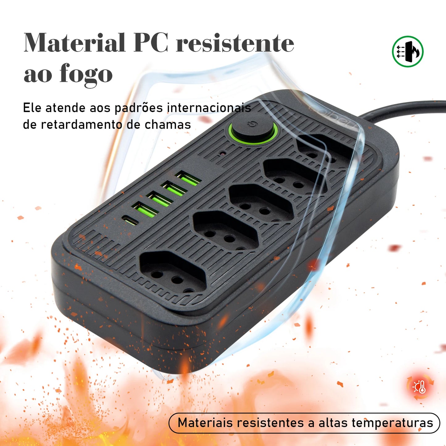 Extensão Elétrica 5m com USB e Filtro de Linha