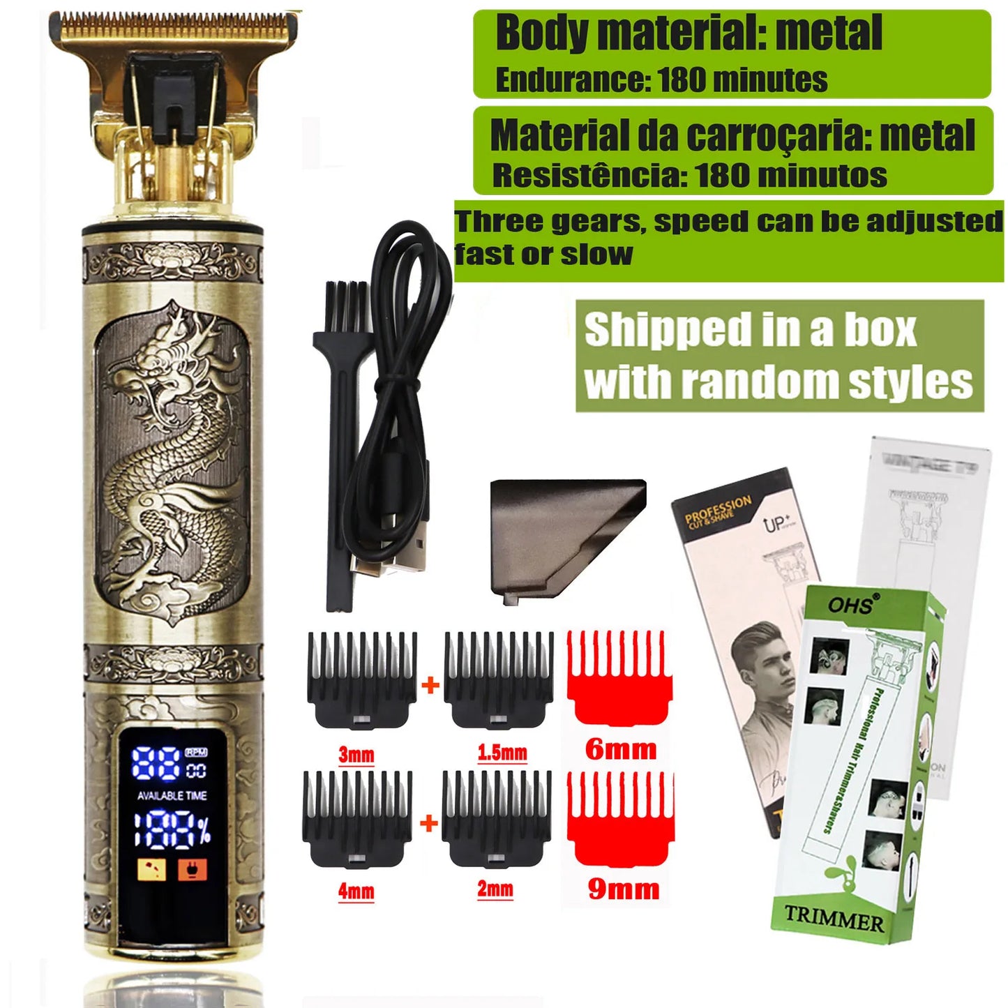 Máquina de Cortar Cabelo T9 – Aparador de Barba e Corpo | OHS