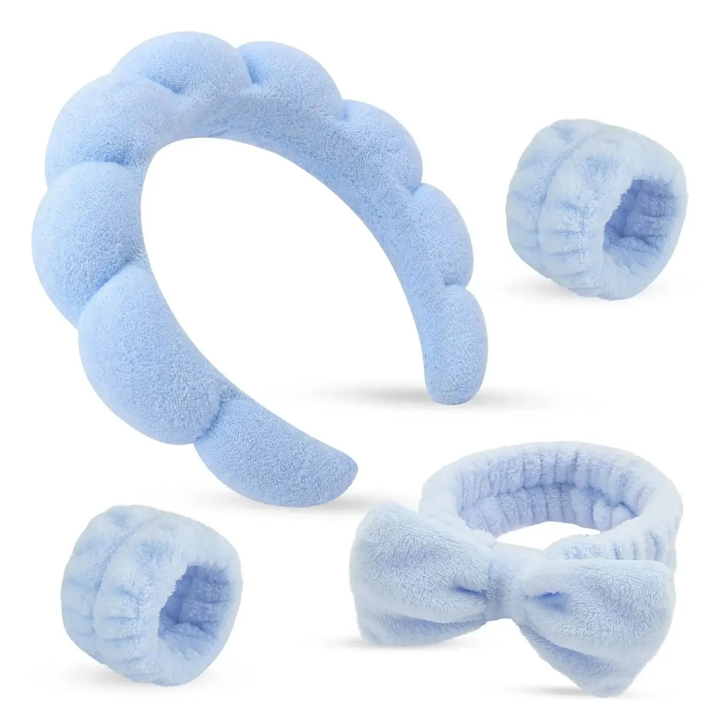 Conjunto de 4 Faixas de Cabelo Absorventes para Mulheres
