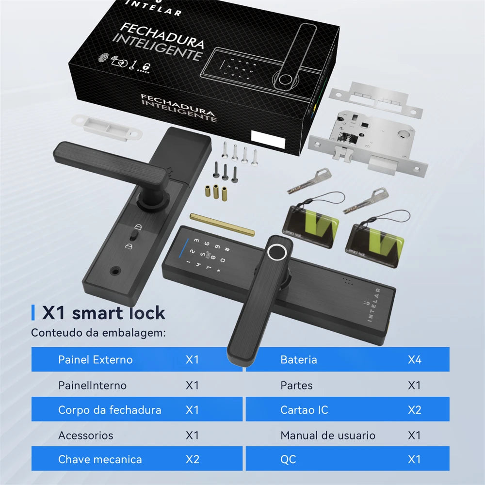 Fechadura Inteligente Intelar X1 Tuya WiFi