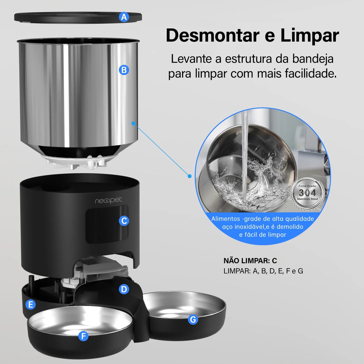 Alimentador Automático Inteligente 5L para Cães e Gatos