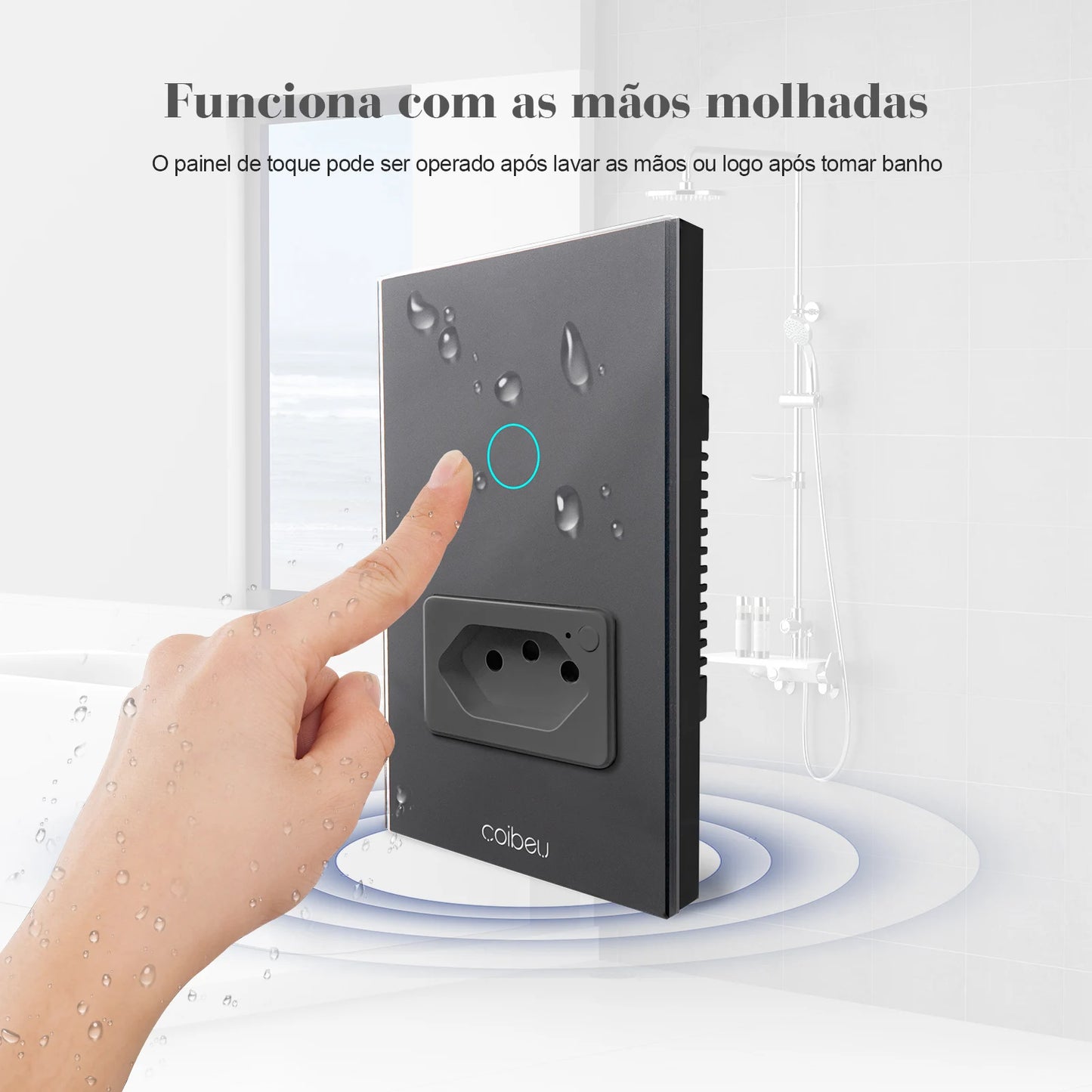 Interruptor Inteligente Wi-Fi Touch – Compatível com Alexa e Google Assistente