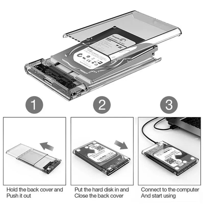 Caixa para HD Externo USB 3.0 para SSD/HDD 2.5