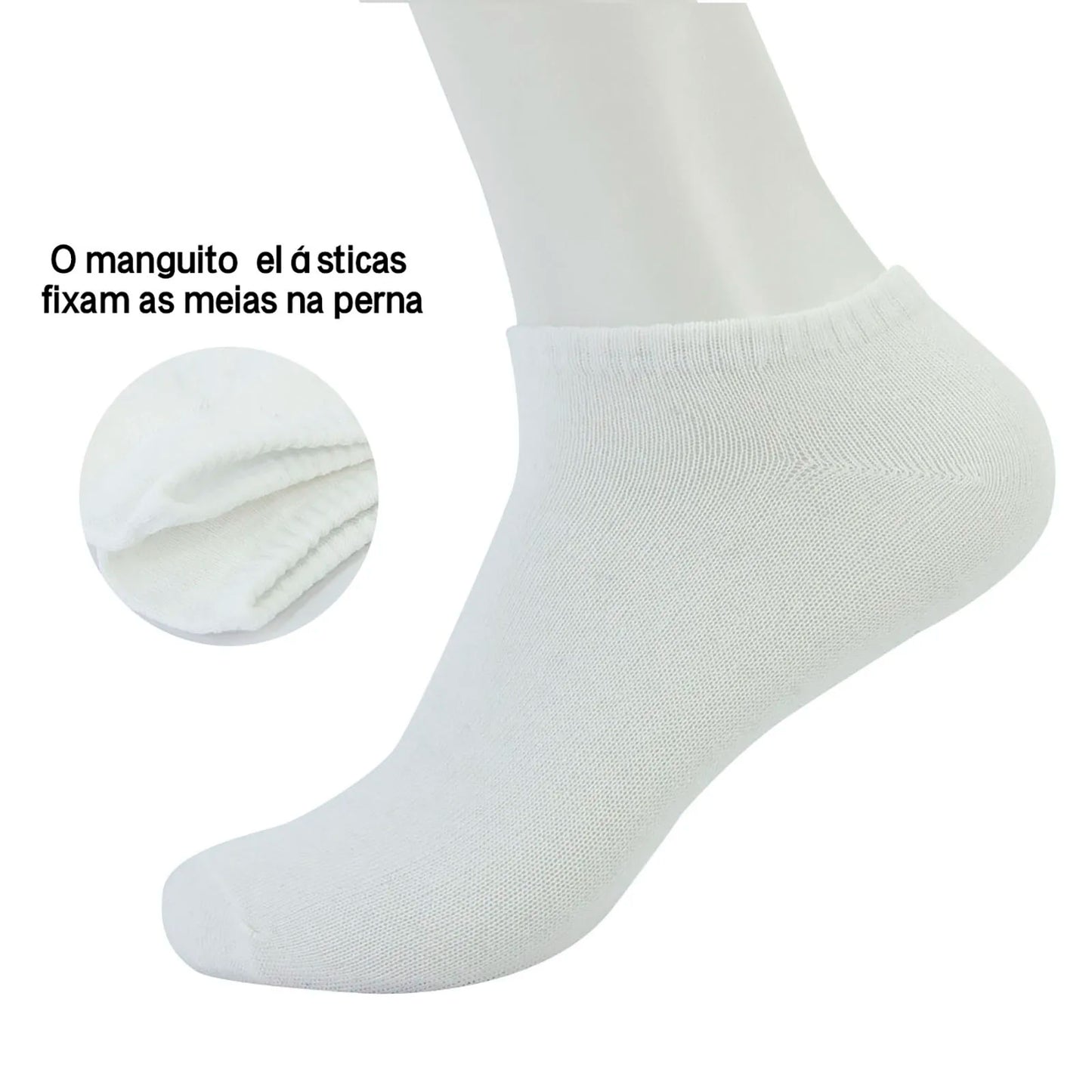 Kit 12 Pares de Meias Masculinas Cano Baixo – Conforto e Estilo para Todos os Dias