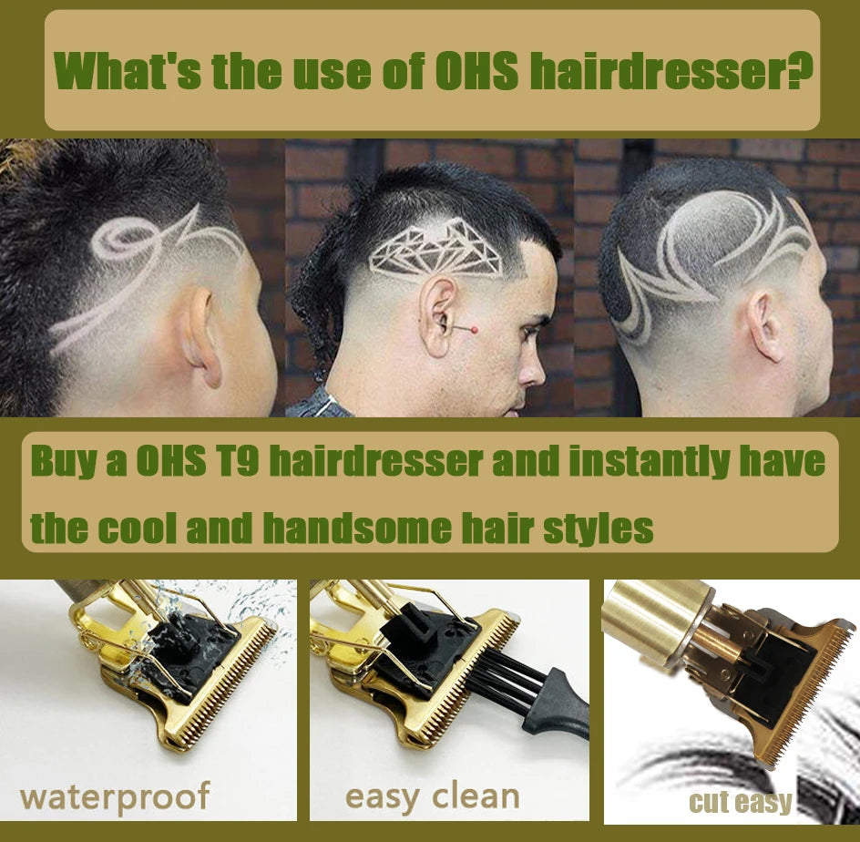 Máquina de Cortar Cabelo T9 – Aparador de Barba e Corpo | OHS