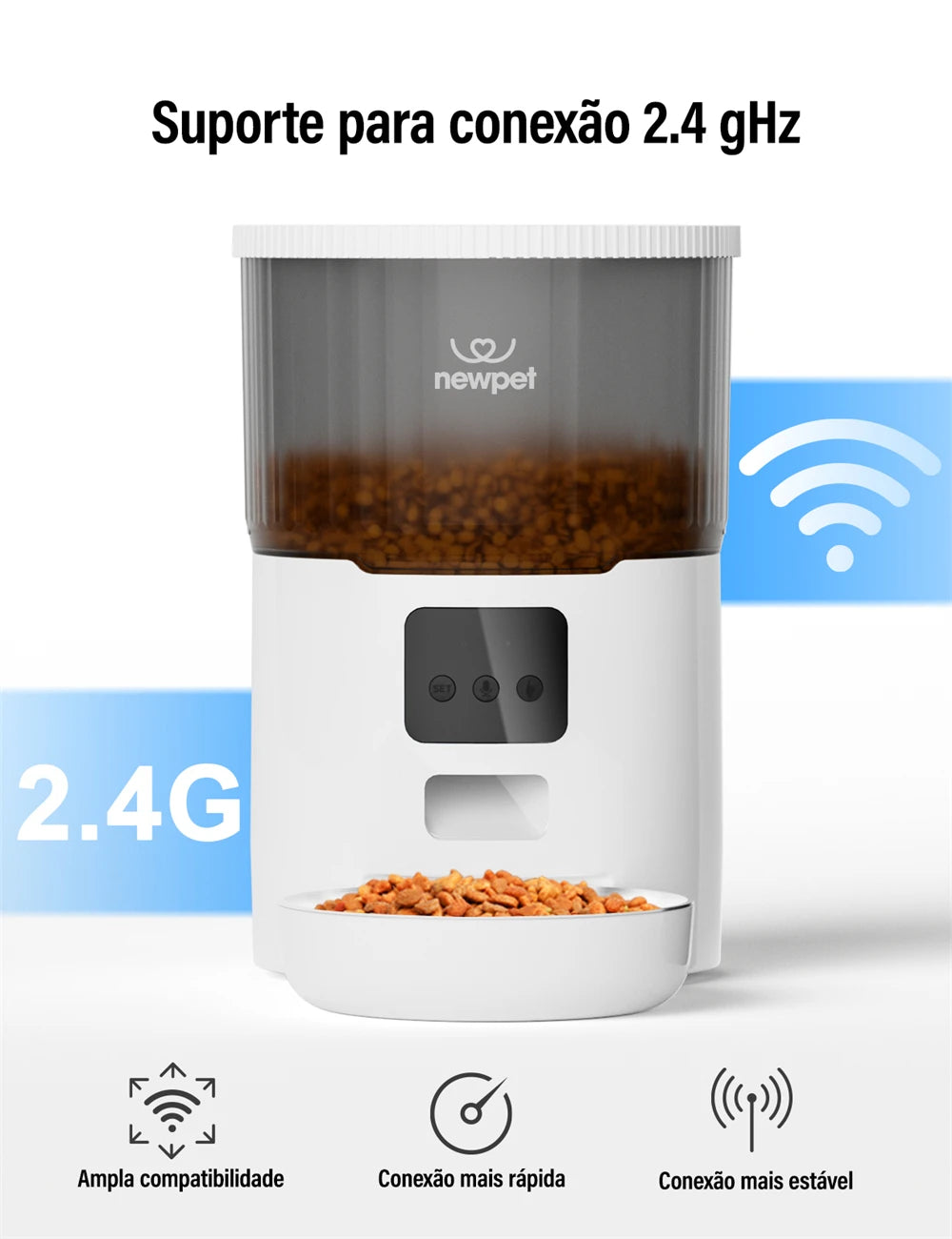 Alimentador Automático Inteligente 4L para Cães e Gatos