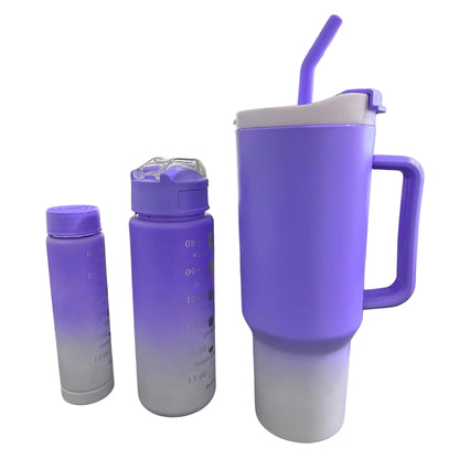 Kit 3 Garrafas com Copo Para Carro