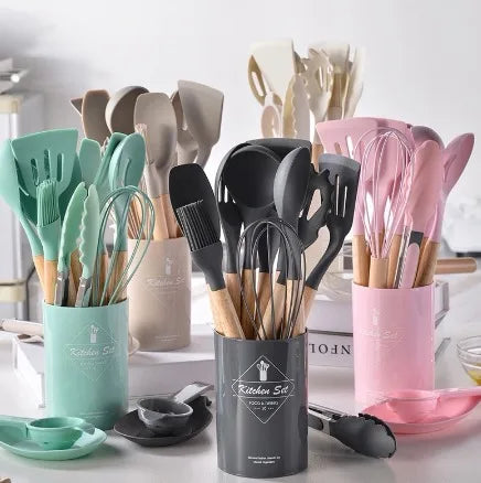 Kit de utensílios para Cozinha de Silicone