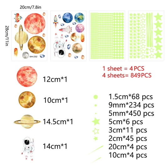 Adesivos Luminosos que Brilham no Escuro