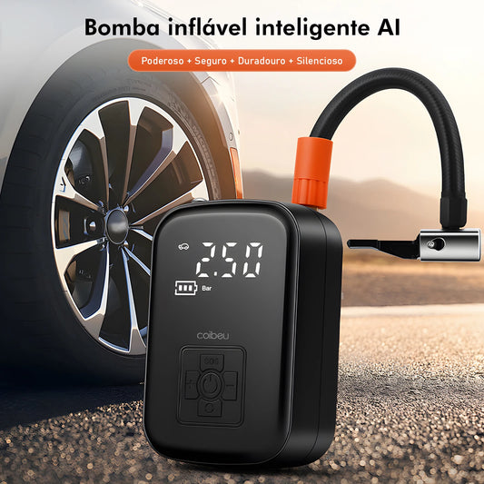 Mini Compressor de Ar Portátil com Display Digital e LED