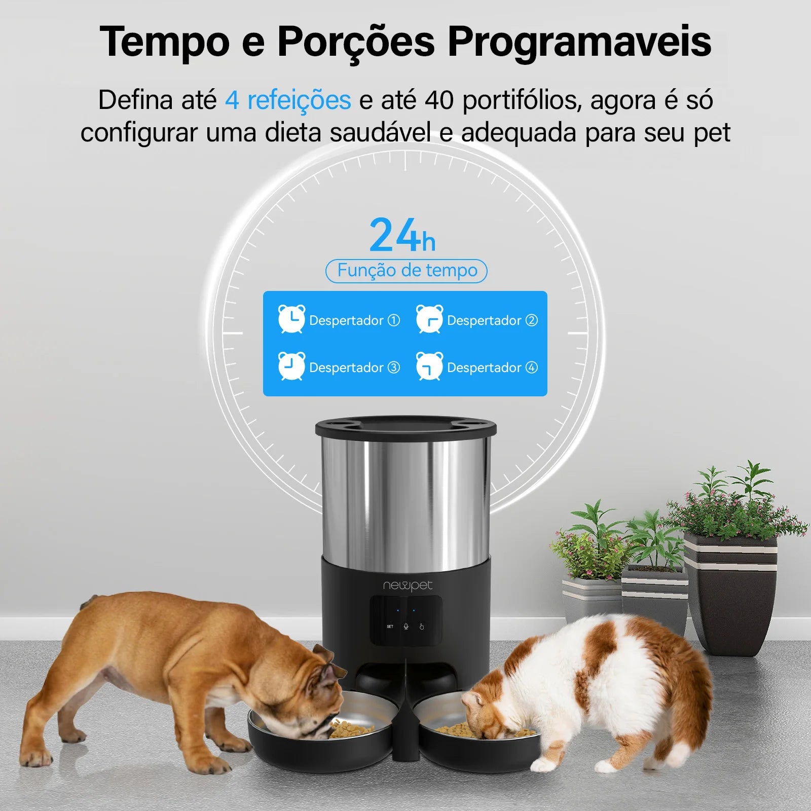 Alimentador Automático Inteligente 5L para Cães e Gatos