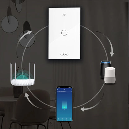 Interruptor Inteligente Wi-Fi Touch – Compatível com Alexa e Google Assistente