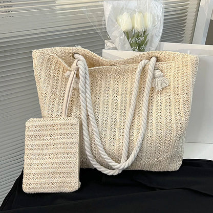 Bolsa Feminina de Palha Tipo Tote