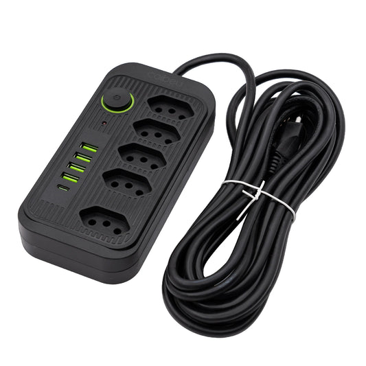 Extensão Elétrica 5m com USB e Filtro de Linha