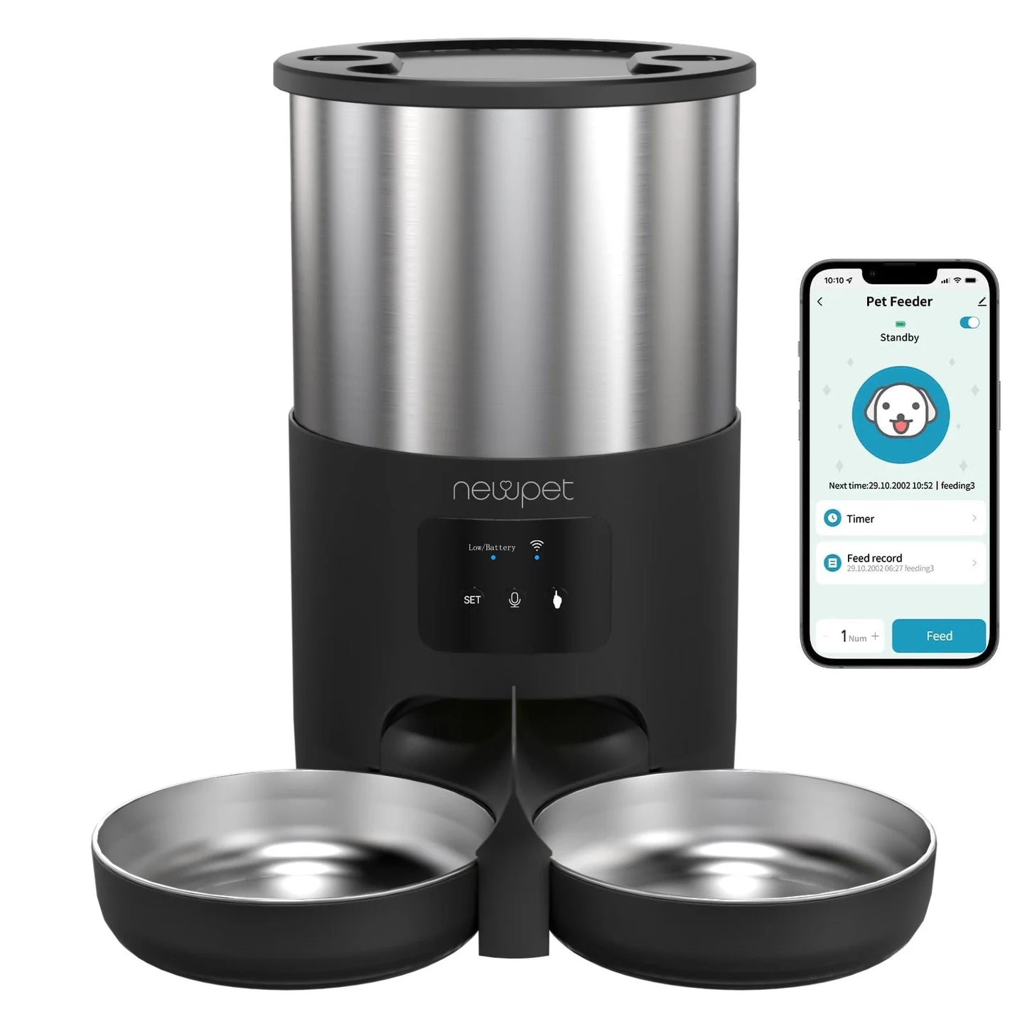 Alimentador Automático Inteligente 5L para Cães e Gatos