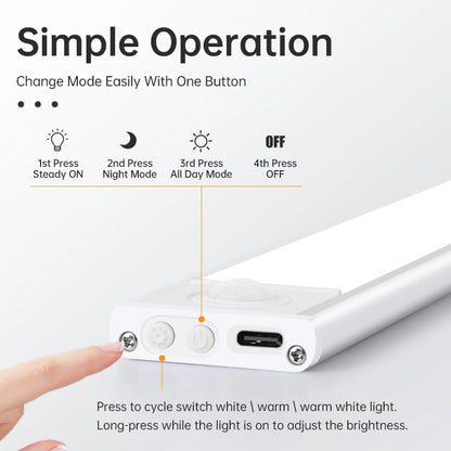 Luminária LED com Sensor de Movimento – Recarregável USB
