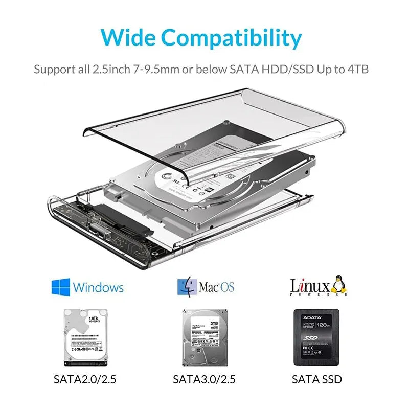 Caixa para HD Externo USB 3.0 para SSD/HDD 2.5